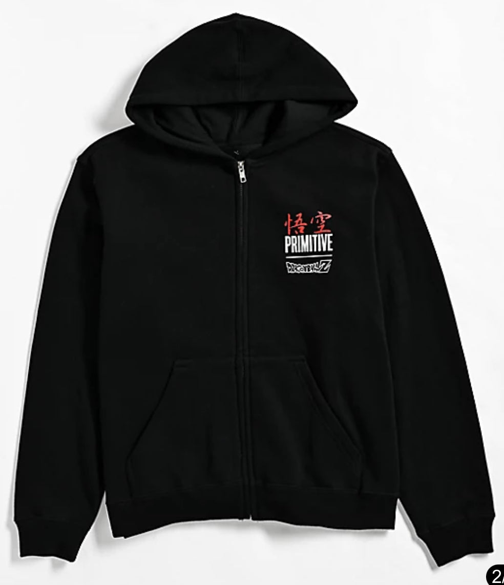 Primitive x Dragon Ball Z Goku Zip Up Hooded Sweatshirt